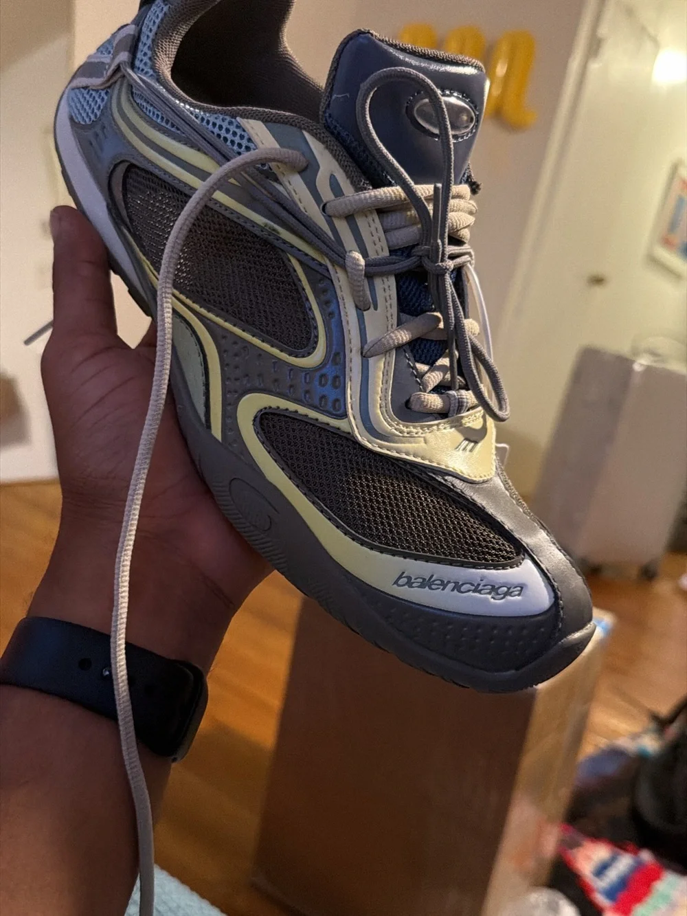 Balenciaga Men's Gradient Sneaker Gray and Yellow